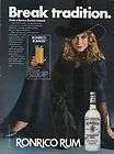 Old 1982 RONRICO Rum Print Ad Sexy Witch an Her Cat