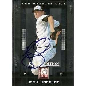 Josh Lindblom Signed 2008 Donruss Elite Card LA Dodgers