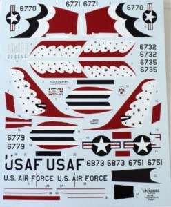 Warbird 1/48 Thunderbirds F 84F decals 48010  