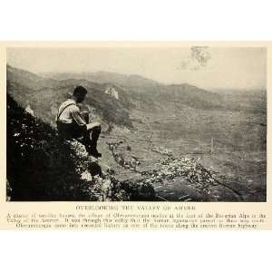 1930 Man Overlooking Valley Ammer Bavaria Germany Alps Ancient Roman 