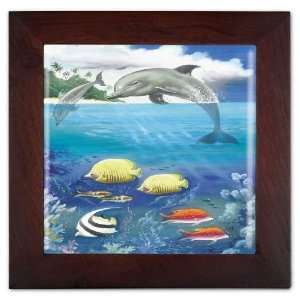  Dolphin and Fish Ceramic Trivet & Wall Decoration Kitchen 