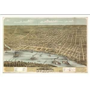  Historic Memphis, Tennessee, c. 1870 (M) Panoramic Map 