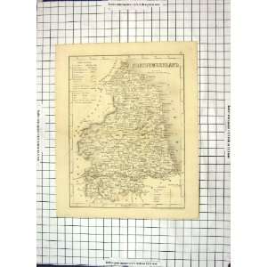  Antique Map Northumberland England Haltwhistle Newcastle 