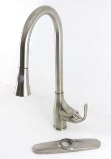 Lead Free Solid Brass Kitchen Faucet with Brushed Nickel Finish  
