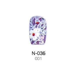  X Gen Eye Candy Fingernails White Flower With Red Stones 