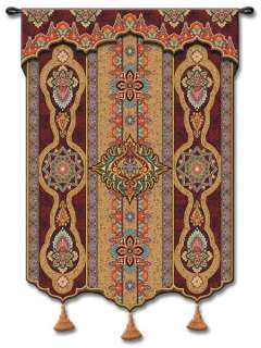 EASTERN SCALLOPED MOTIF ART TAPESTRY WALL HANGING B  