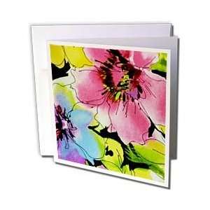  Florene Abstract Floral   Vividly Fuchsia   Greeting Cards 