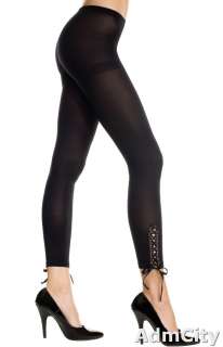Music Legs opaque leggings with lace up sides  
