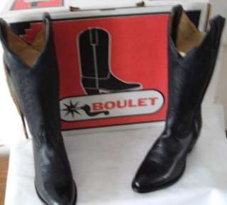 WESTERN BLK LEATHER QUALITY BOOTS WOMEN 7 BOULET ~ NEW~  