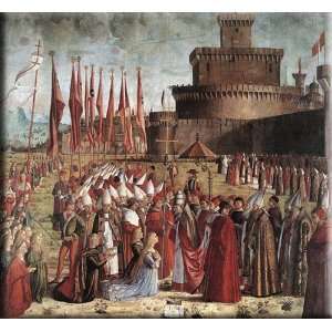   Pilgrims Meet the Pope 16x15 Streched Canvas Art by Carpaccio, Vittore
