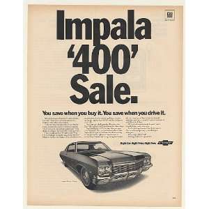  1970 Chevy Impala Custom Coupe 400 Sale Print Ad (51410 