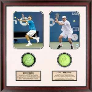  Roger Federer and Andy Roddick Dual Autographed Tennis 