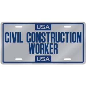  New  Usa Civil Construction Worker  License Plate 