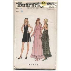  Vintage 1970s Butterick Prom Formal Dress Sewing Pattern 