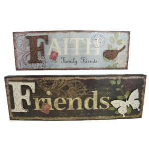  Friends / Faith Vintage Look Wall Art Case Pack 4   754824 