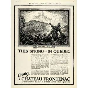 1923 Ad Chateau Frontenac Quebec Hotel Ormiston Art   Original Print 