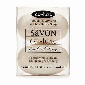  de luxe SaVON Bar Soap, Vanilla Citrus & Loofah, 2 ea 
