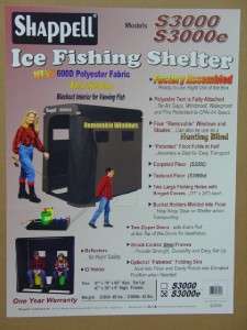 Shappell S3000e Cabin Style Ice Fishing Shelter Shack Hut   NEW IN BOX 