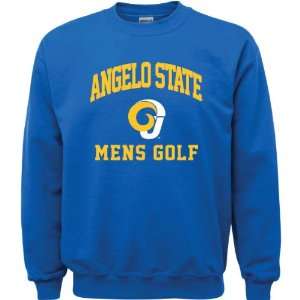 Angelo State Rams Royal Blue Youth Mens Golf Arch Crewneck Sweatshirt