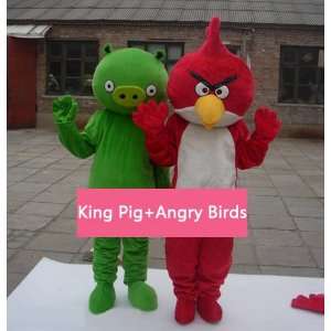  High Quality Very Vivid Angry Birds Red Bird+Green Pig 