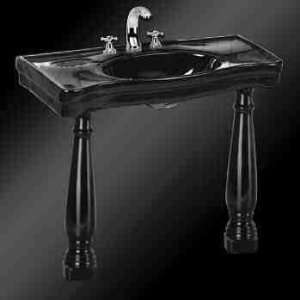  Sinks Black Black Vitreous China, Roman Belle Epoque 