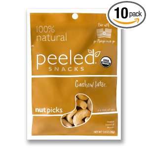 Peeled Snacks Cashew Later, 1 Ounce Boxes (Pack of 10)  