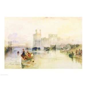  View of Carnarvon Castle   Poster by J.M.W. Turner (24x18 