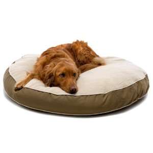 Dog Gone Smart Sherpa Round Ecru Piping Dog Bed Size Color 