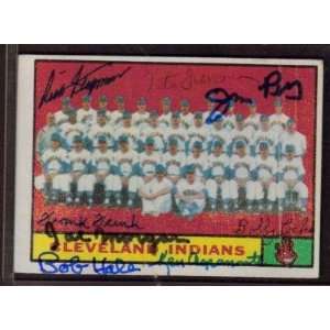 1961 Topps #467 Indians Signed Team Card 8 Auto Francona, Funk, Perry 