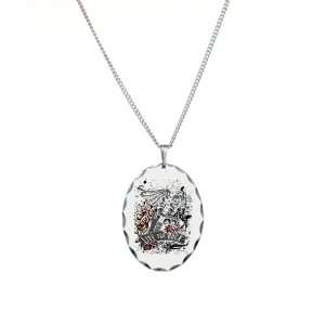  Necklace Oval Charm Live For Rock Guitar Skull Roses and 