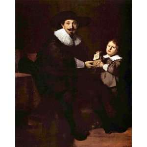  Portrait of Jan and his son Pellicorne by Rembrandt canvas 