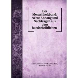   Richard Vetter Karl Christian Friedrich Krause   Books