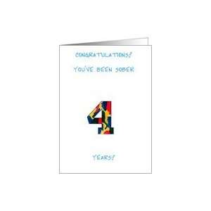  Sobriety Card Fourth Anniversary Card Health & Personal 