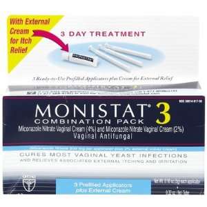 Monistat 3 3 Day Treatment Pre Filled Applicators with External Cream 