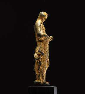   Christian Gilt Bronze Processional Cross Figure of The Virgin Mary