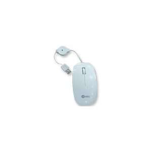  White USB Optical Mouse With Retractable Cable for 