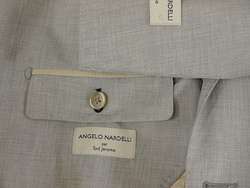 Angelo Nardelli Italy Light Gray Single Breast 2 Button Suit 42 R 