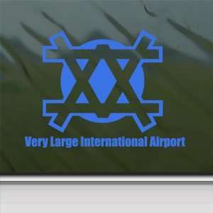 Very Large International Airport Blue Decal Military Soldier Blue 