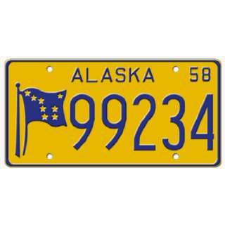   ALASKA STATE PLATE  EMBOSSED WITH YOUR CUSTOM NUMBER