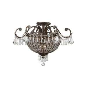  Wrought Iron Hand Cut Lead Crystal Chandelier SIZE W22 X 