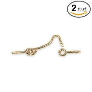 Battalion 1XMW4 Hook and Eye, Brass, L 1 In, PK 2  