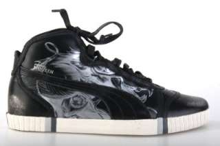 NEW ALEXANDER MCQUEEN FOR PUMA BLK LEATHER HIGH TOP SNEAKERS SHOES 41 