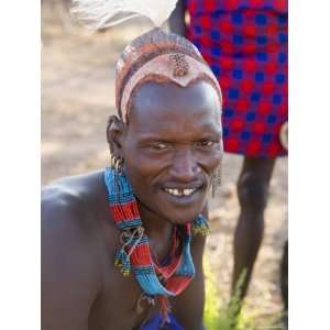 Portrait of a Hamer Tribesman with Ornate Hairstyle of Ochre and Resin 