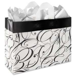   16 x 6 x 12 Black Swirl Vogue Frosty Shoppers