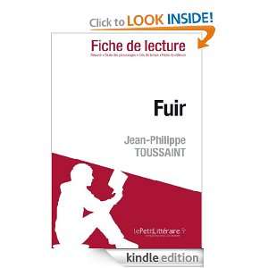 Fuir de Jean Philippe Toussaint (Fiche de lecture) (French Edition 