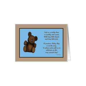  Baby Shower invitation teddy bear poem Card Health 