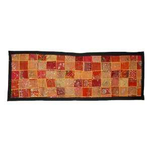   Tapestry with Old Sari Patch Work Size 61 X 21 Inches