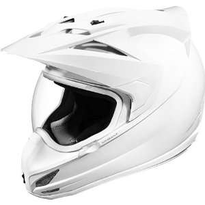  Icon Solid Mens Variant On Road Motorcycle Helmet   White 