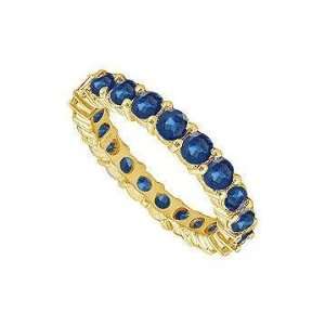    Blue Sapphire Eternity Band  14K Yellow Gold 1.00 CT TGW Jewelry
