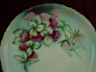 RG Versailles Bavaria HAND PAINTED Antique ARTIST SIGNED Red Floral 